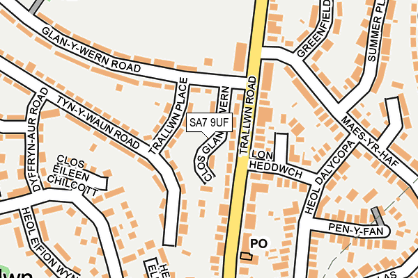 SA7 9UF map - OS OpenMap – Local (Ordnance Survey)