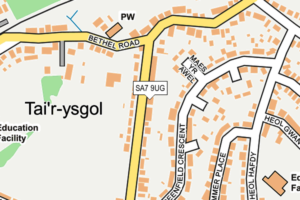 SA7 9UG map - OS OpenMap – Local (Ordnance Survey)
