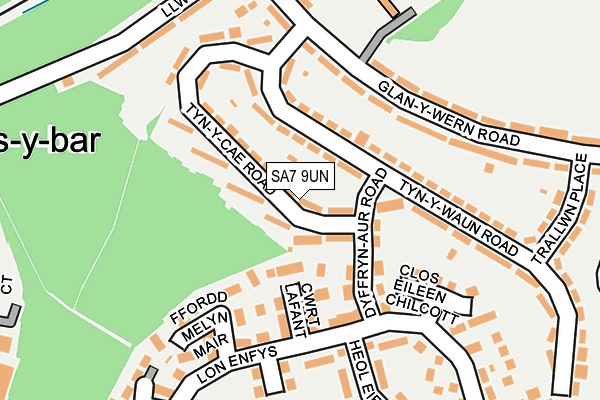 SA7 9UN map - OS OpenMap – Local (Ordnance Survey)