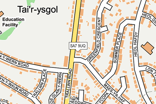 SA7 9UQ map - OS OpenMap – Local (Ordnance Survey)