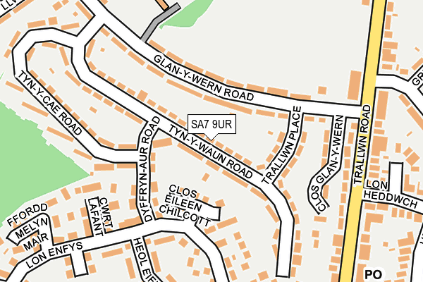 SA7 9UR map - OS OpenMap – Local (Ordnance Survey)