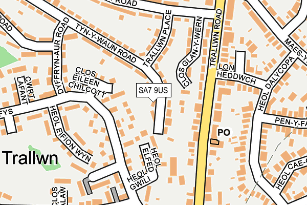 SA7 9US map - OS OpenMap – Local (Ordnance Survey)