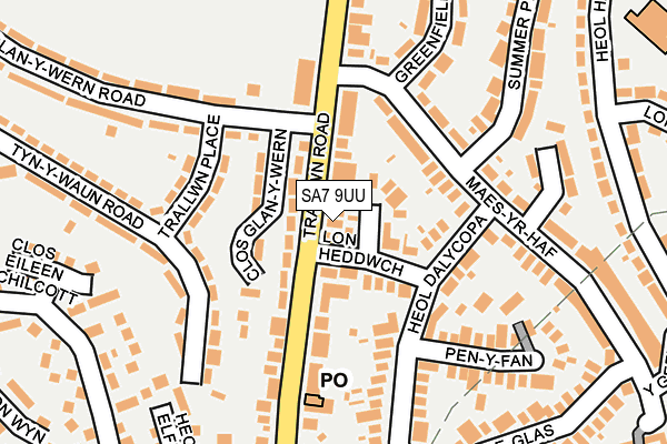 SA7 9UU map - OS OpenMap – Local (Ordnance Survey)