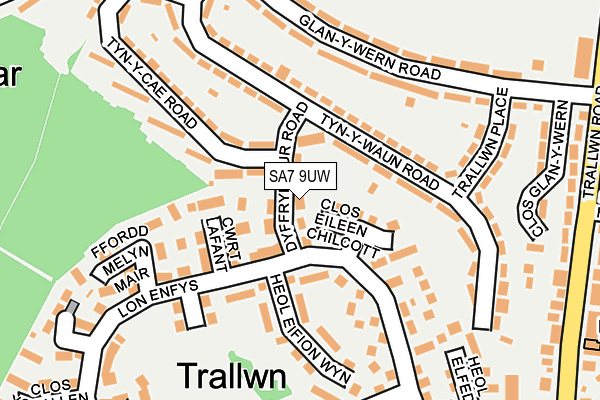 SA7 9UW map - OS OpenMap – Local (Ordnance Survey)