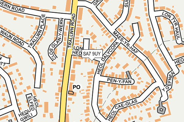 SA7 9UY map - OS OpenMap – Local (Ordnance Survey)