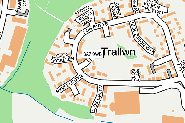SA7 9WB map - OS OpenMap – Local (Ordnance Survey)