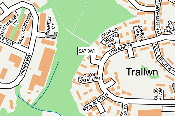SA7 9WH map - OS OpenMap – Local (Ordnance Survey)