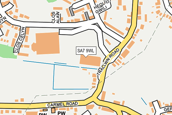 SA7 9WL map - OS OpenMap – Local (Ordnance Survey)