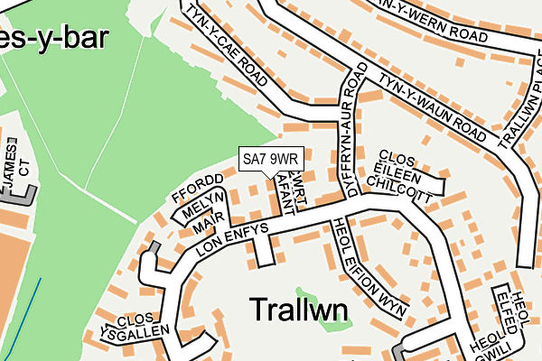 SA7 9WR map - OS OpenMap – Local (Ordnance Survey)