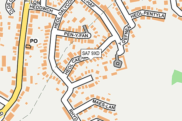 SA7 9XD map - OS OpenMap – Local (Ordnance Survey)