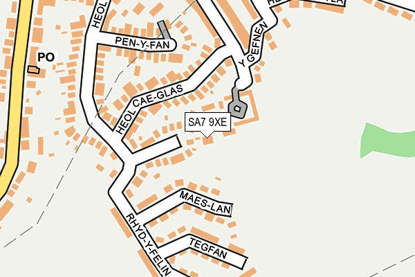 SA7 9XE map - OS OpenMap – Local (Ordnance Survey)