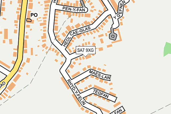SA7 9XG map - OS OpenMap – Local (Ordnance Survey)