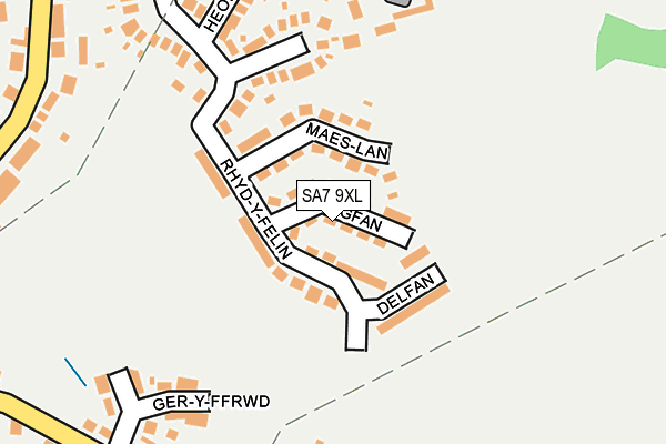 SA7 9XL map - OS OpenMap – Local (Ordnance Survey)