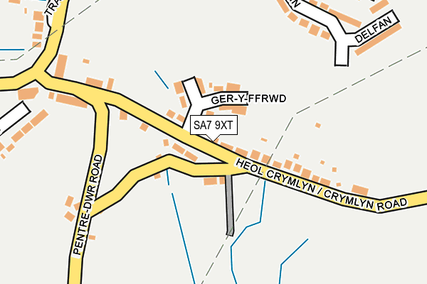 SA7 9XT map - OS OpenMap – Local (Ordnance Survey)