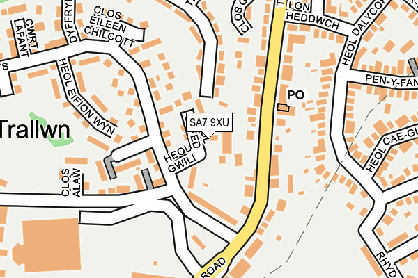 SA7 9XU map - OS OpenMap – Local (Ordnance Survey)