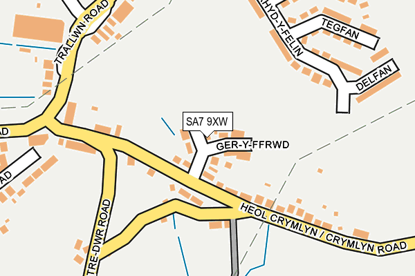 SA7 9XW map - OS OpenMap – Local (Ordnance Survey)