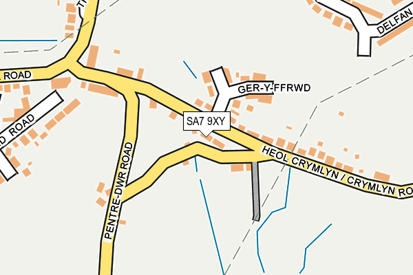 SA7 9XY map - OS OpenMap – Local (Ordnance Survey)
