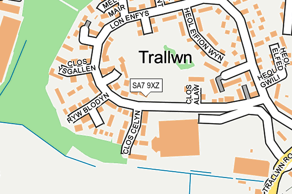 SA7 9XZ map - OS OpenMap – Local (Ordnance Survey)