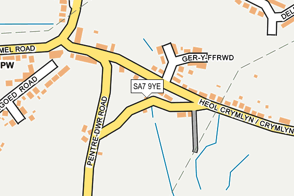 SA7 9YE map - OS OpenMap – Local (Ordnance Survey)