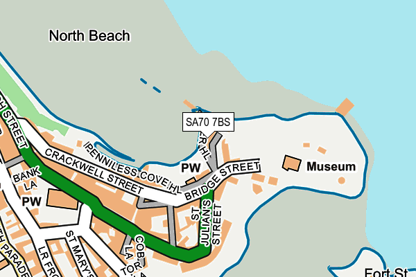 SA70 7BS map - OS OpenMap – Local (Ordnance Survey)