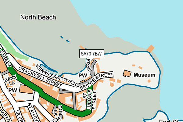 SA70 7BW map - OS OpenMap – Local (Ordnance Survey)