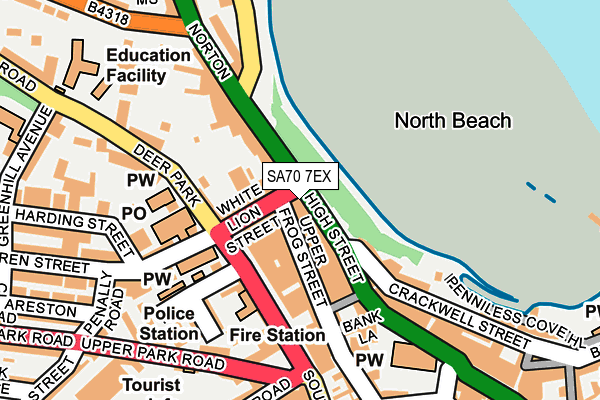 SA70 7EX map - OS OpenMap – Local (Ordnance Survey)