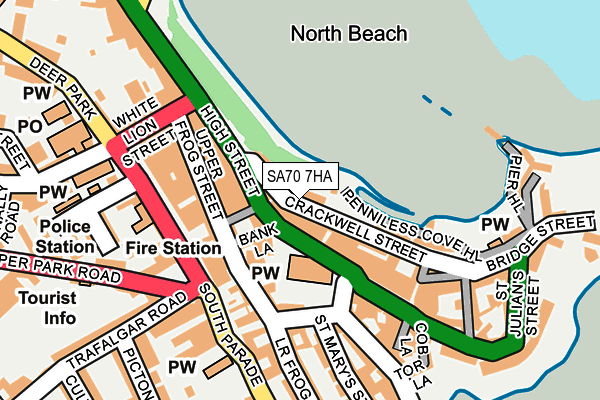 Map of SEAVIEW RESTAURANT (TENBY) LIMITED at local scale