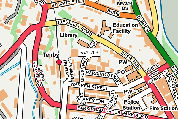 SA70 7LB map - OS OpenMap – Local (Ordnance Survey)