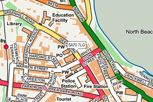 SA70 7LG map - OS OpenMap – Local (Ordnance Survey)