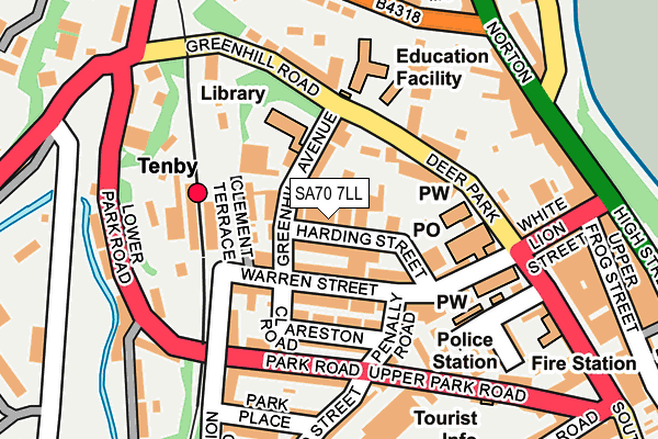 SA70 7LL map - OS OpenMap – Local (Ordnance Survey)