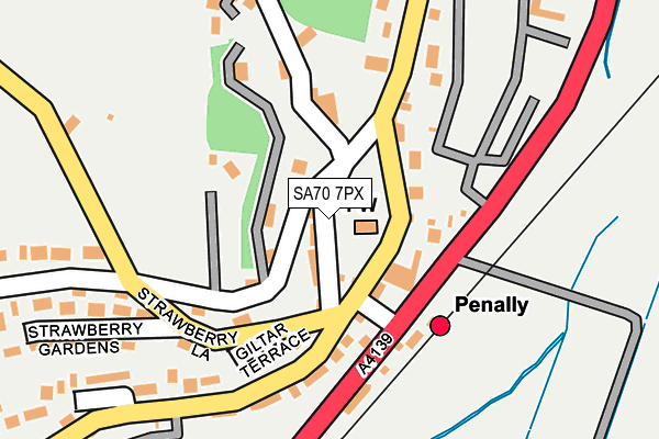 SA70 7PX map - OS OpenMap – Local (Ordnance Survey)