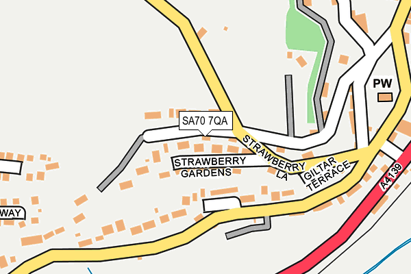 SA70 7QA map - OS OpenMap – Local (Ordnance Survey)