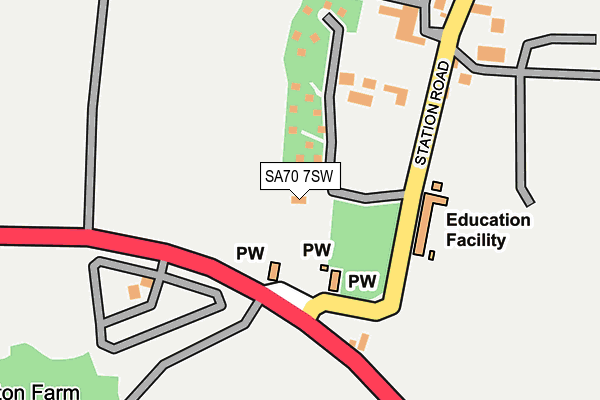 SA70 7SW map - OS OpenMap – Local (Ordnance Survey)