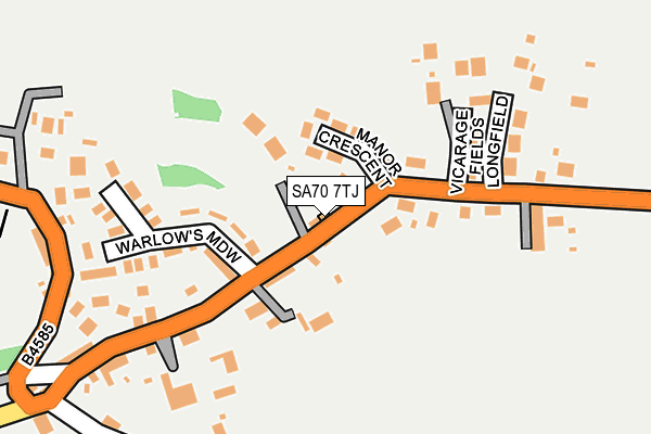 SA70 7TJ map - OS OpenMap – Local (Ordnance Survey)