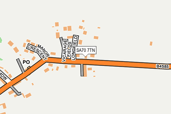 SA70 7TN map - OS OpenMap – Local (Ordnance Survey)