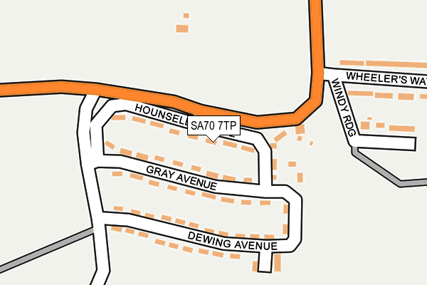 SA70 7TP map - OS OpenMap – Local (Ordnance Survey)