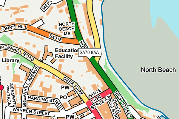 SA70 8AA map - OS OpenMap – Local (Ordnance Survey)