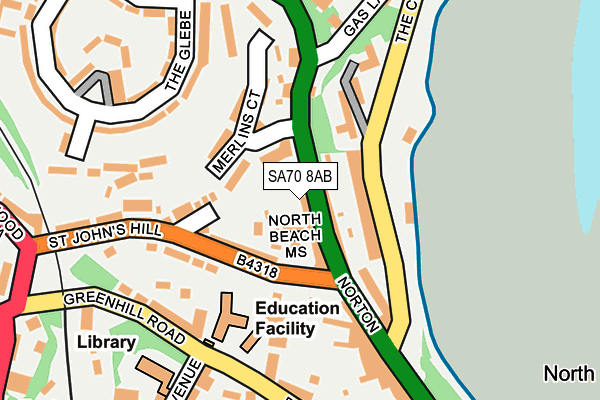 SA70 8AB map - OS OpenMap – Local (Ordnance Survey)