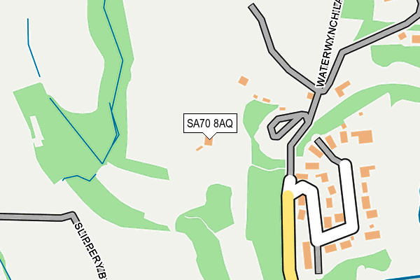 SA70 8AQ map - OS OpenMap – Local (Ordnance Survey)