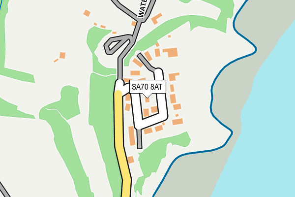 SA70 8AT map - OS OpenMap – Local (Ordnance Survey)