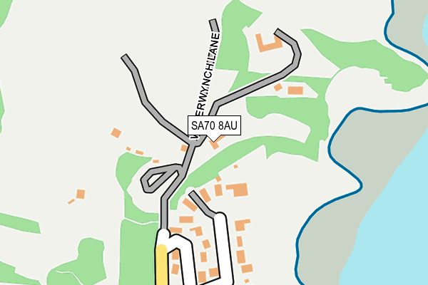 SA70 8AU map - OS OpenMap – Local (Ordnance Survey)