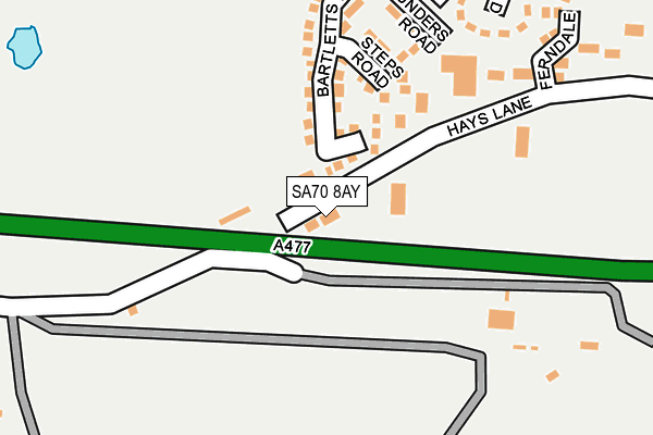 SA70 8AY map - OS OpenMap – Local (Ordnance Survey)