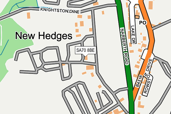 SA70 8BE map - OS OpenMap – Local (Ordnance Survey)