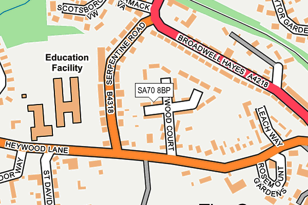 SA70 8BP map - OS OpenMap – Local (Ordnance Survey)