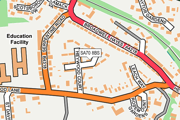 SA70 8BS map - OS OpenMap – Local (Ordnance Survey)