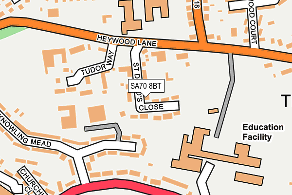SA70 8BT map - OS OpenMap – Local (Ordnance Survey)
