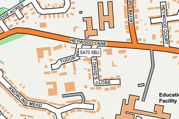 SA70 8BU map - OS OpenMap – Local (Ordnance Survey)