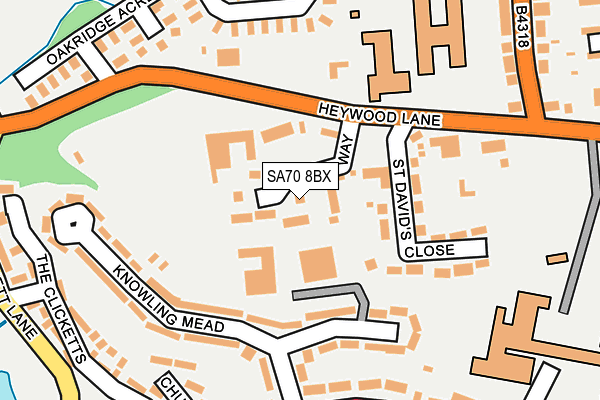SA70 8BX map - OS OpenMap – Local (Ordnance Survey)
