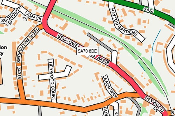 SA70 8DE map - OS OpenMap – Local (Ordnance Survey)