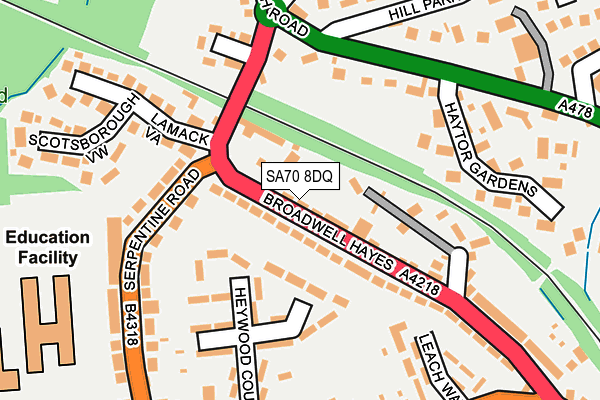 SA70 8DQ map - OS OpenMap – Local (Ordnance Survey)